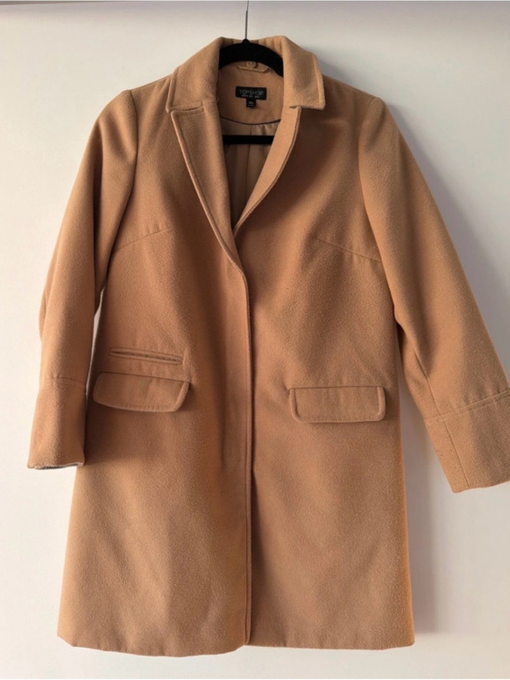 Topshop Camel Single-Breasted Trench Coat
